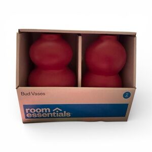 Bud Vases Red Brand New - One is taller than the other.